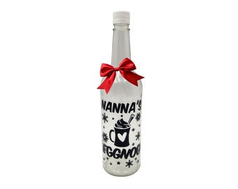 Personalized Eggnog Bottle Label, Christmas Drink Decal (Bottle Not Included)