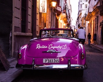 Recien Casados Car Decal: Spanish Just Married Wedding Decor (21.5" x 3.5")