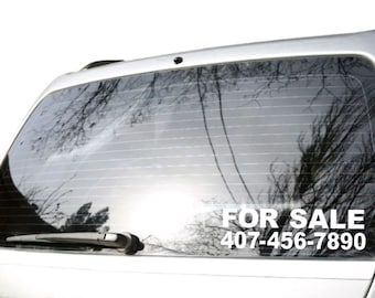 For Sale Decal with Custom Phone Number Decal Sticker Car Truck Boat Suv Door Business Door Window Glass For Sale Sign