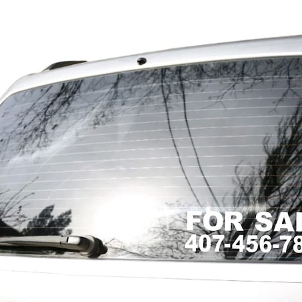 For Sale Decal with Custom Phone Number Decal Sticker Car Truck Boat Suv Door Business Door Window Glass For Sale Sign