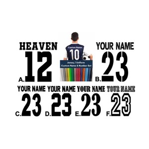 Custom Jersey Name & Number Adult Size Iron On Heat Transfer Vinyl HTV DIY Jersey Shirt Iron On Back To School Numbers