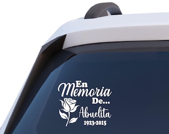 In Memory Of Car Decal, RIP Memorial Sticker (7x6.5)