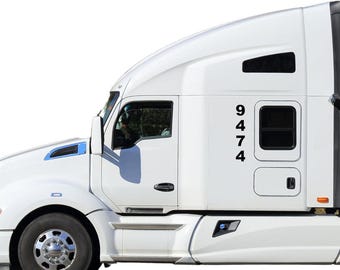 Custom Vertical Truck Number Decals | Fleet Identification Vinyl Sticker (Set of 2)