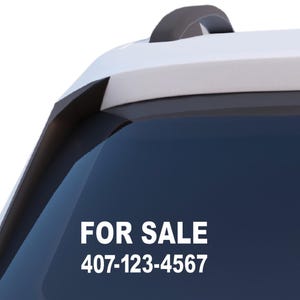 For Sale Decal with Custom Phone Number Decal Sticker Car Truck Boat Suv Door Business Door Window Glass For Sale Sign