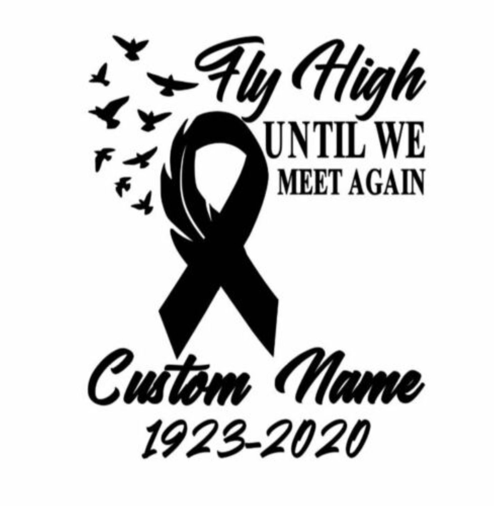 Custom in Loving Memory RIP Fly High Cancer Ribbon Vinyl Car Etsy