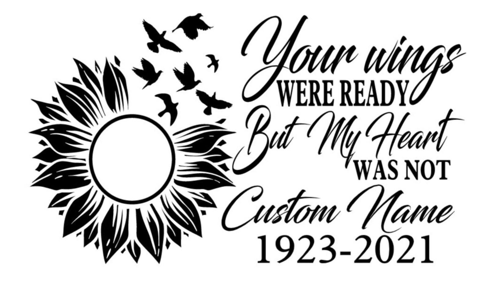 Personalized in Loving Memory RIP Sunflower Bird Vinyl Car Etsy Australia