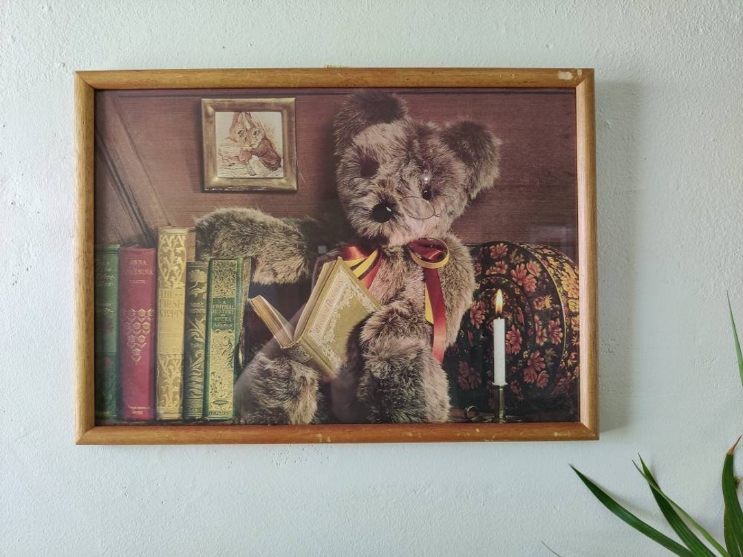 1984 Teddy Bear Library Print Stuffed Animal Still Life for - Etsy