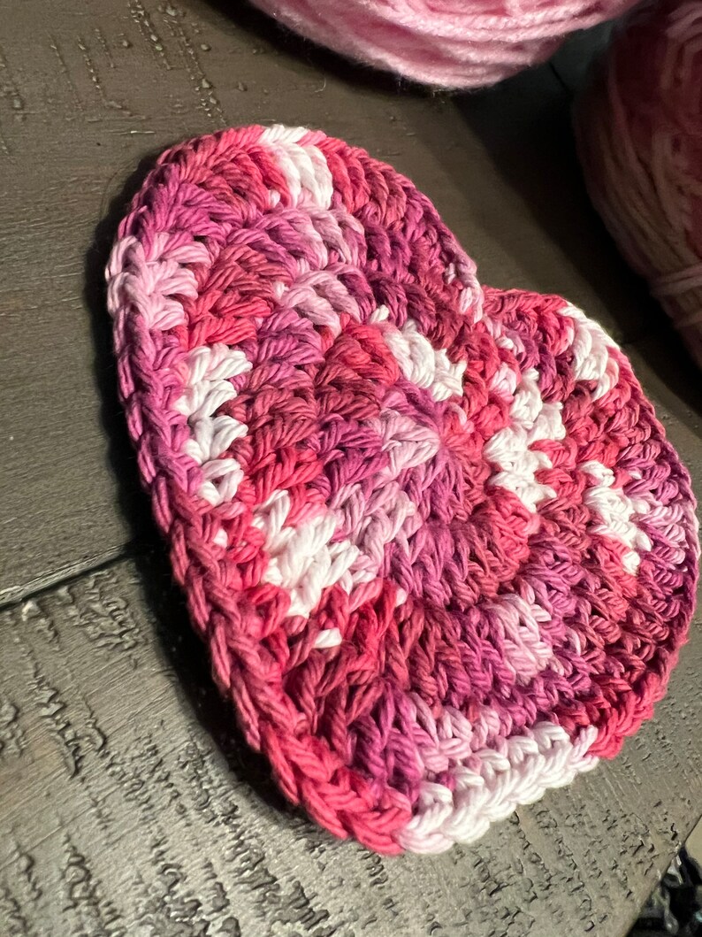 Crochet Heart Coasters Valentines Coasters Set of 4 100 Etsy