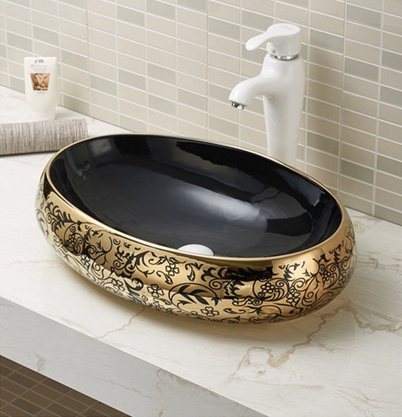 Ceramic Wash Basin Bathroom Vessel Sink Above Counter - 24 X 16 Bathroom Sink Ceramic Wash Basin Bathroom Vessel Sink Above Counter - 24 X 16 Bathroom Sink