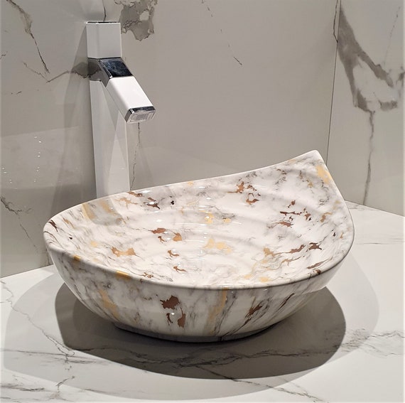 Wash Basin Bathroom Vessel Sink Above Counter Counter Top Bowl Etsy