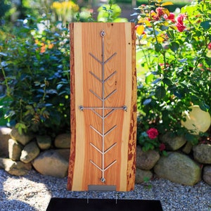 Flamed salmon plank rustic for grill and fire bowl handmade article