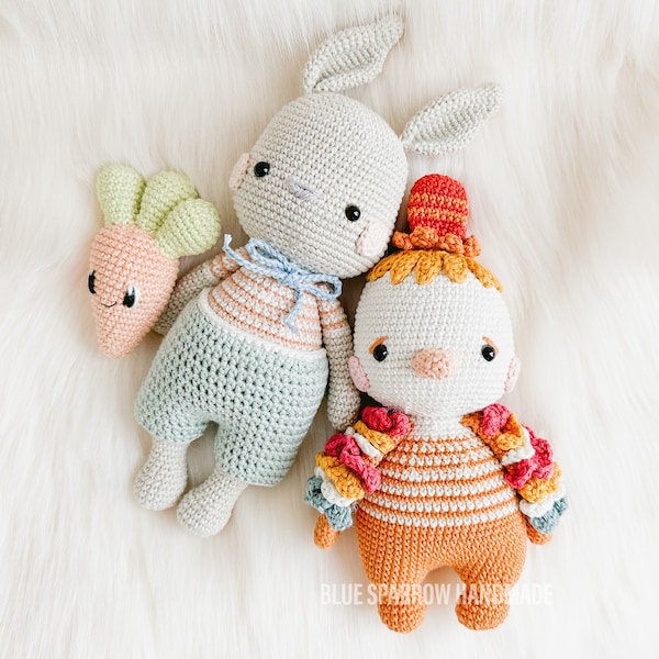 Bundle Bunny & Hen Crochet Pattern | Digital Download | Bunny | Hen | Easter | Toy | DIY | Amigurumi | Farm Animals