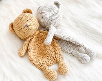 Crochet Bear Lovey | Amigurumi Toy | Comforter blanket | Children's Gift | Kawaii | Digital PDF | Baby Gift