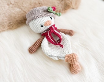 Crochet Snowman Lovey | Amigurumi Toy | Comforter blanket | Children's Gift | Kawaii | Digital PDF | Baby Gift | Christmas Pattern