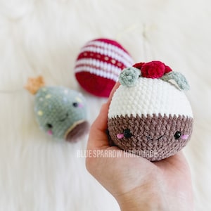 Crochet Christmas Bauble Pattern: Chenille Yarn Tree Ornaments (Digital PDF)