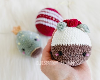 Crochet Christmas Bauble Pattern: Chenille Yarn Tree Ornaments (Digital PDF)