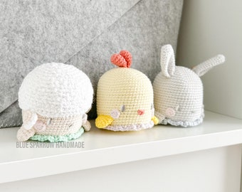 Easter Ornaments Crochet Pattern | Digital Download | Bunny | Chick | Lamb | Toy | DIY | Amigurumi