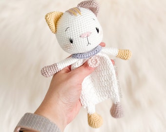 Crochet Cat Lovey Pattern: Amigurumi Cat Comforter Toy (Digital PDF)