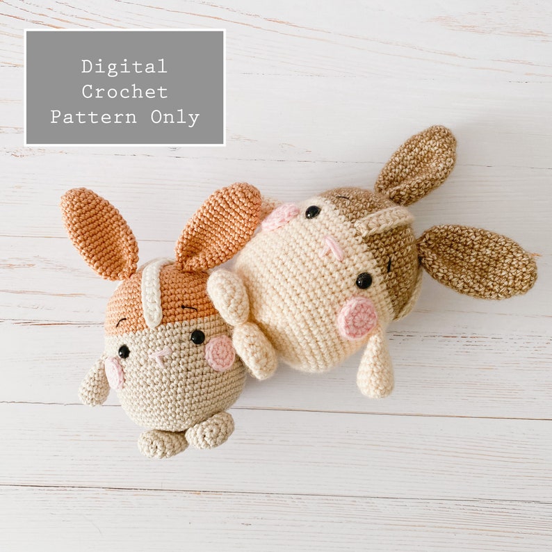 Crochet Hot Cross Bunny Pattern Rabbit Easter Bunny Hot Cross Bun Amigurumi Toy Plushie Digital PDF image 3