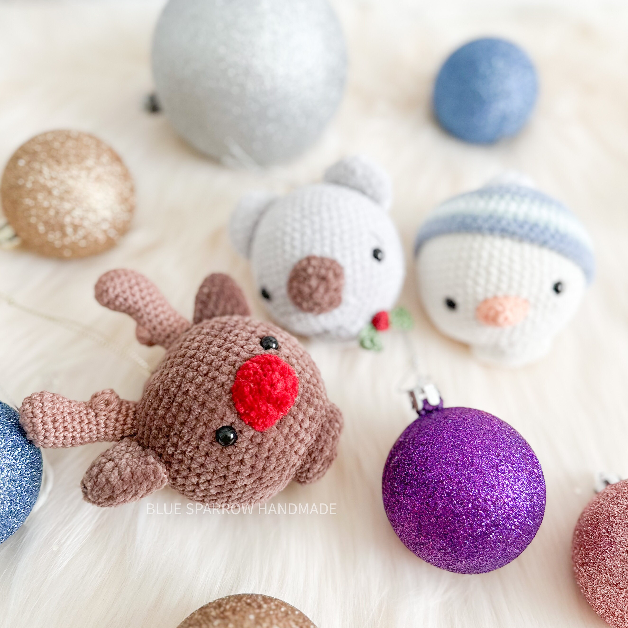 Kit Crochet Mini Boule Noël Renne TOPP – Fil Coton, Crochet 1.5mm, Boule 7cm – Déco Ou Cadeau