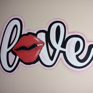 Love Title  Premade Embellishment Paper Piecing die cut Hand Made Card Scrapbook Layout supplies