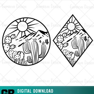 Cactus SVG | Desert Scene svg | Not Today Succa SVG | Cactus Scene svg | Cricut Cut File | Digital Cut File | Mountain Scene svg