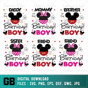 Bundle Birthday Boy Svg | Birthday Boy Family Svg | Mouse Happy Birthday Svg | Birthday Family Svg | Birthday Boy Svg | Digital Downloads