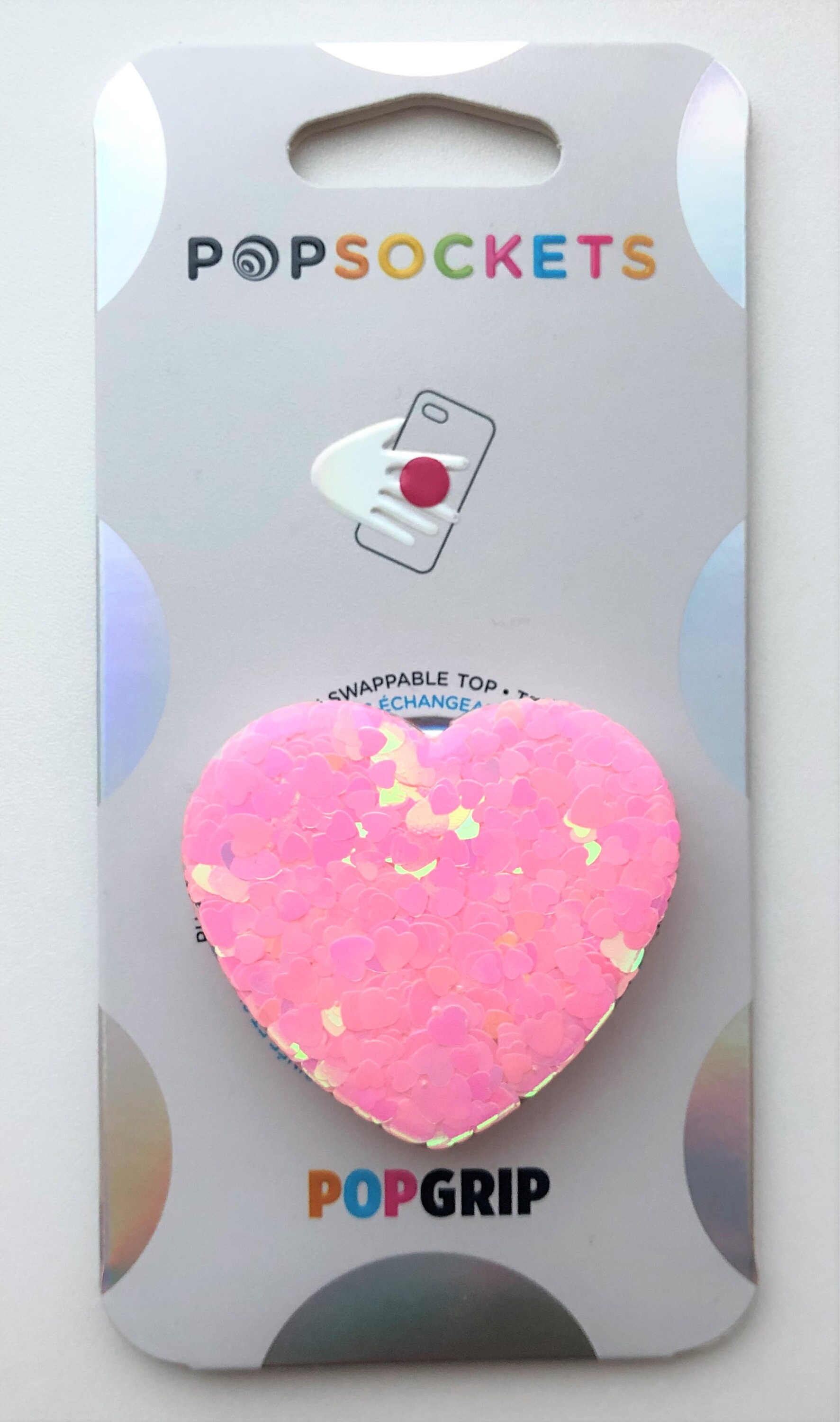 Pink Hearts Glitter Heart Shaped Custom Popsocket / Badge Reel Etsy
