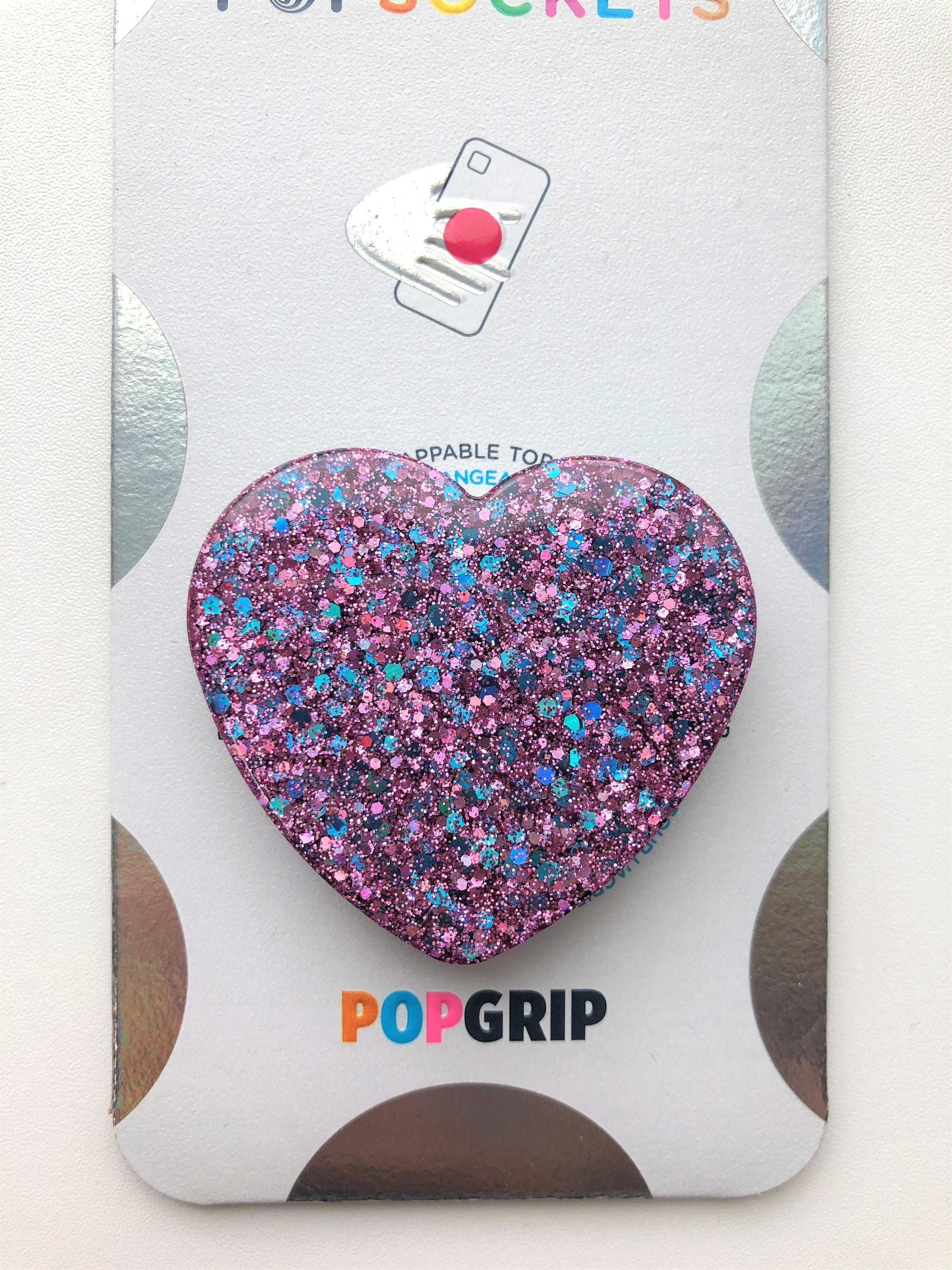Purple Retro Glitter Heart Custom Resin Piece ONLY Popsocket Etsy