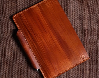 Hand-Dyed Natural Full-Grain Leather Journal Sleeve. One-of-a-kind!