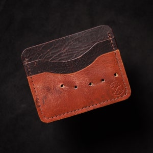 Cartera minimalista de cuero con guante de béisbol vintage hecha a mano