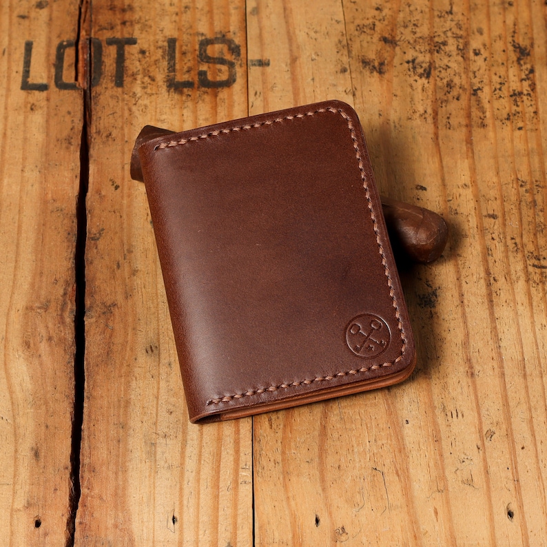 Handcrafted Full-Grain Leather Bifold Minimalist Wallet image 1