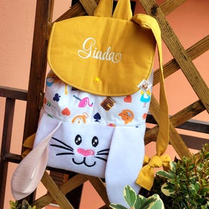 Rabbit backpack, bunny, kindergarten set, animal backpack, school supplies