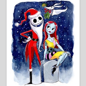 Jack and Sally mistletoe
