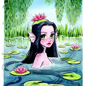 Nymph Mermaid Watercolor Print