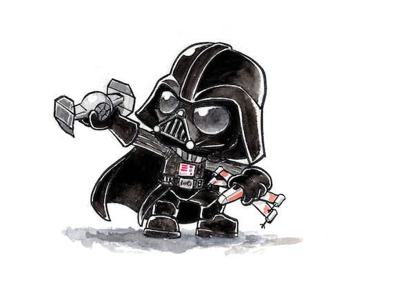 Roei uit Rally afdeling Baby Darth Print 5x7 - Etsy