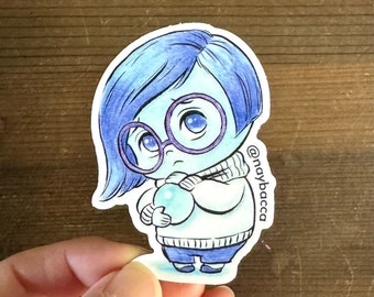 Sadness Matte Vinyl stickers 3”