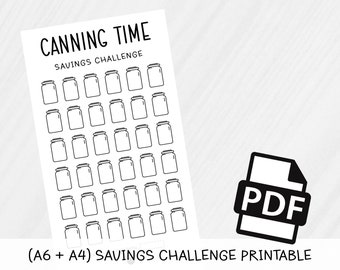 Canning Savings Challenge, Savings Challenge Envelopes, Savings Challenge, Cash Envelope Tracker, Expense Tracker, Budget Tracker