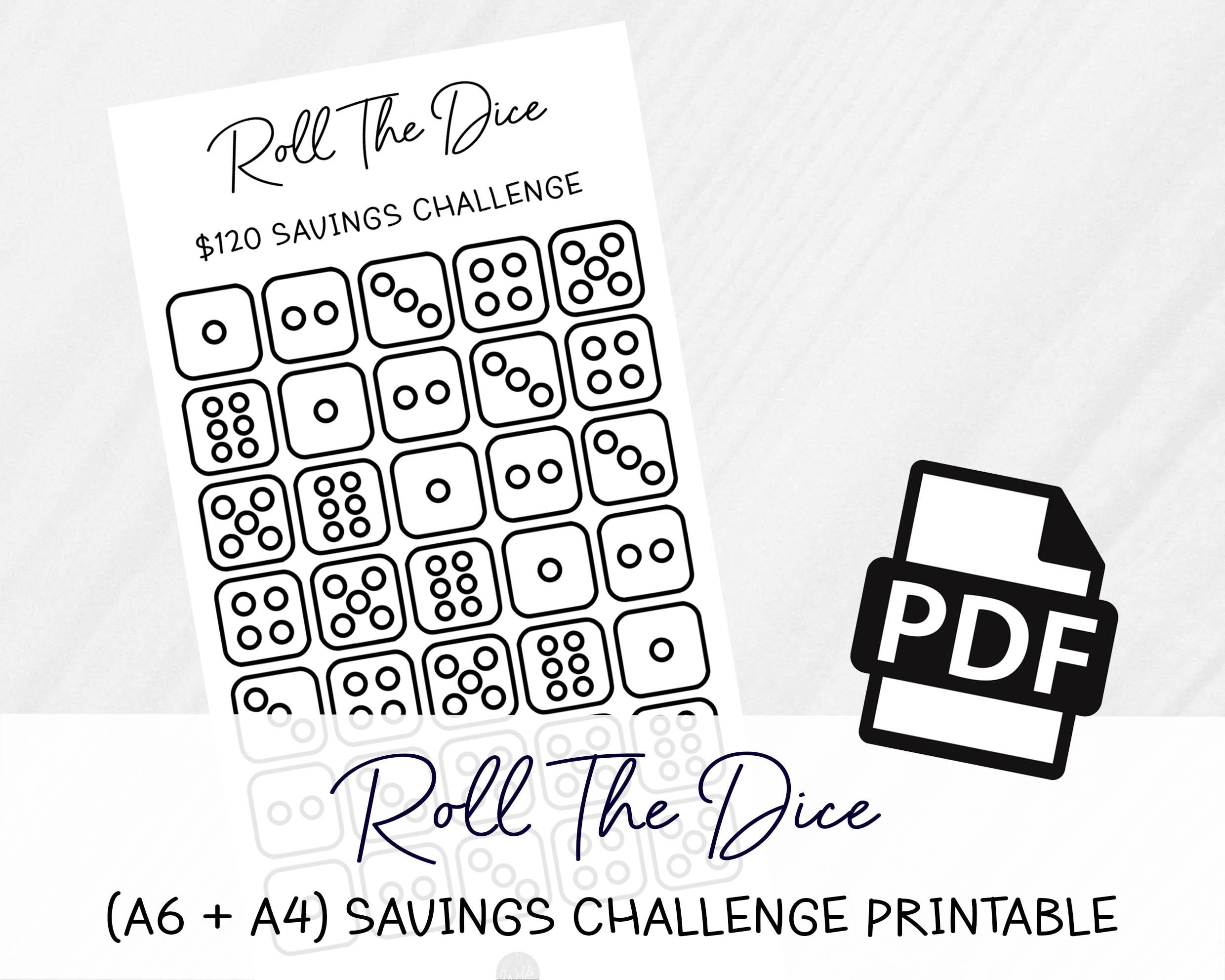 Roll the Dice Savings Challenge Savings Challenge Cash Etsy
