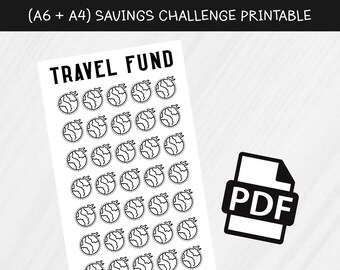 Travel Savings Challenge, Savings Tracker, Saving Challenge, Sinking Funds,  Savings Challenge Printable, Money Challenge, Savings Fund