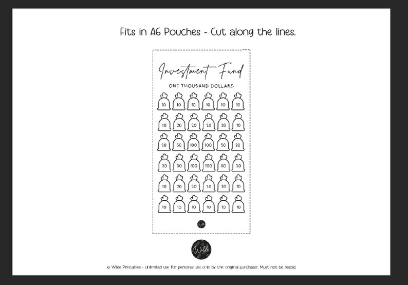 Invest Savings Challenge, Savings Challenge, Cash Envelope Tracker, Expense Tracker, Budget Tracker, Dave Ramsey image 2