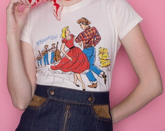 Atomic Swag Pin Up Style Tee "Square Dancers" 1940's 1950's Vintage Retro Rockabilly