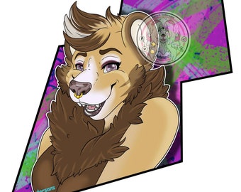 Custom furry art badge