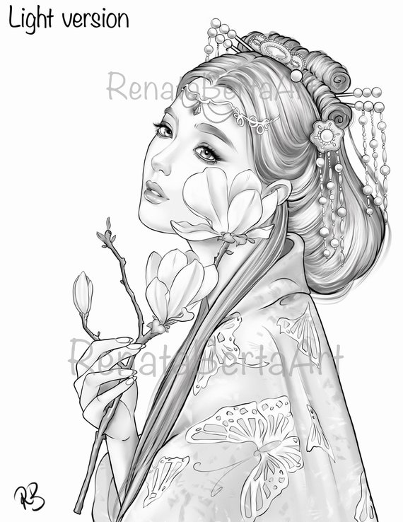 Instant Download Chinese Coloring Page