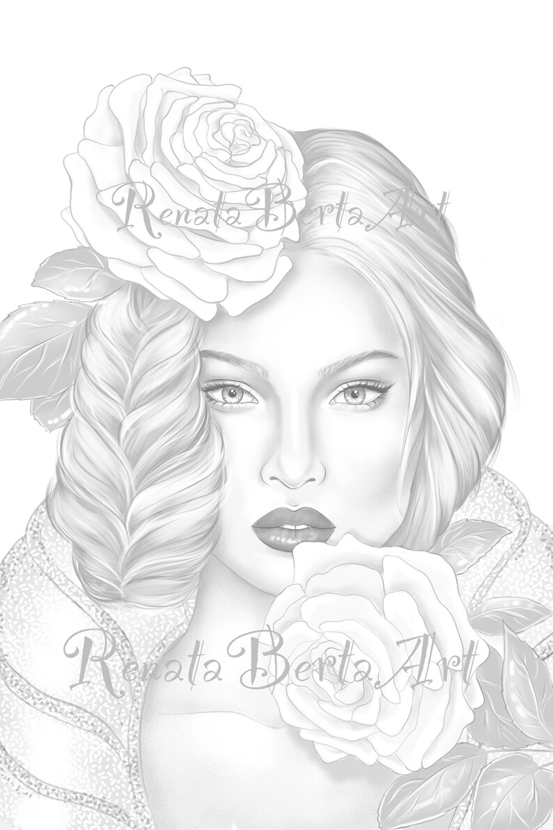 Grayscale Coloring Pages Adult Coloring Pages Instant | Etsy