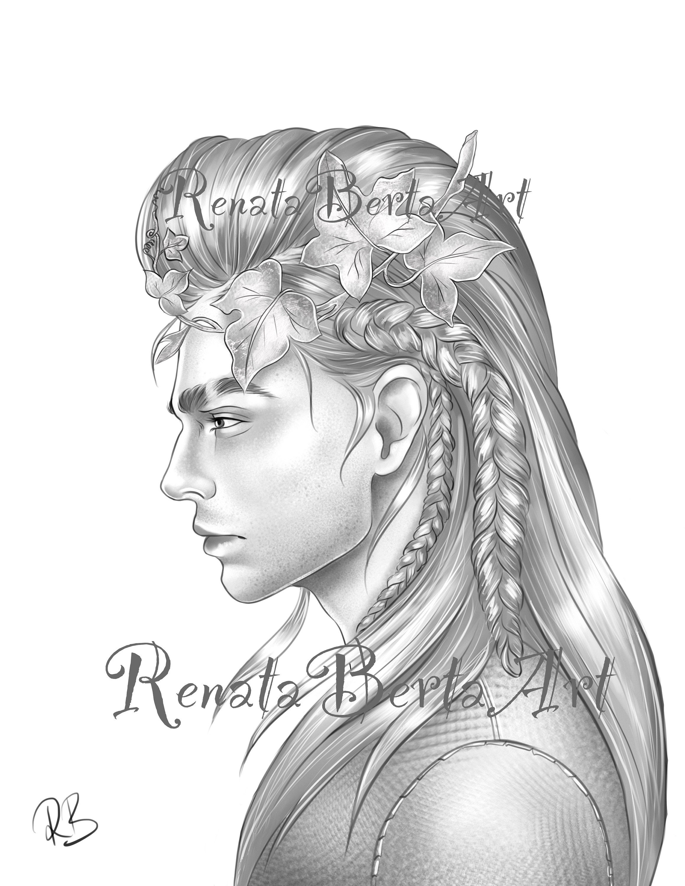 Premium Grayscale Coloring Page Instant Download Coloring | Etsy