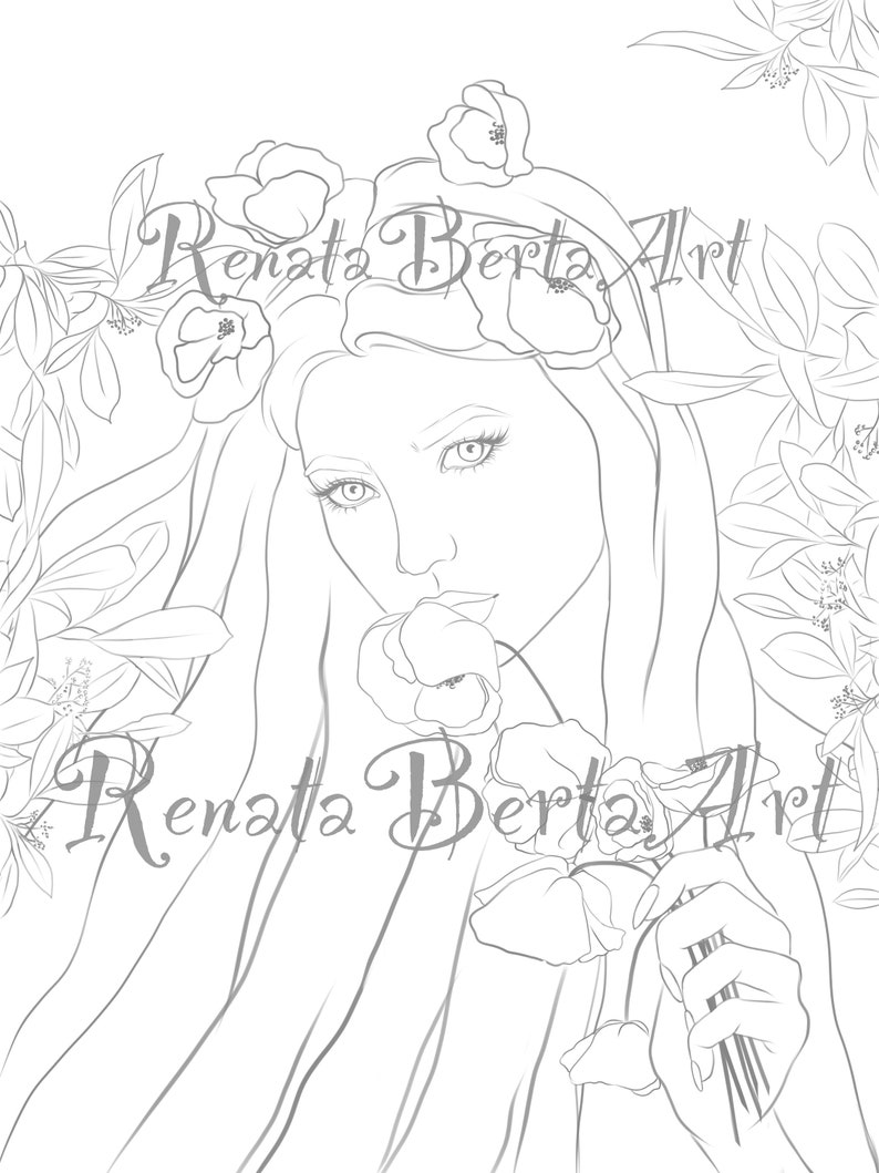 Download Printable Lineart Coloring Book Pdf file of digital coloring | Etsy