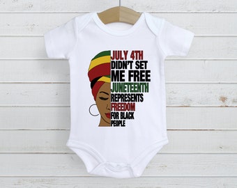 PoPBelle Happy Juneteenth Day Flag Onesies Footless Long Sleeve Organic Cotton Unisex PoPBelle Happy Juneteenth Day Flag Onesies Footless Long Sleeve Organic Cotton Unisex