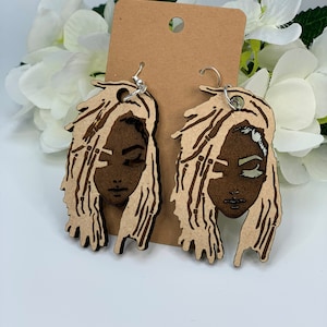 Loc Luv Earrings, Sista Locs, Dreadlocks, Natural Hair, Black Woman, Afro Woman, Gift for Her, Natural Woman, Natural Hairstyle, Birthday