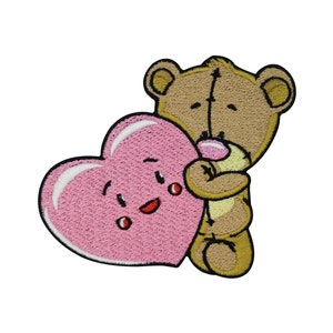 Iron-on patch cute teddy bear with heart | Teddy bear patches, children&#39;s iron-on patches, baby iron-on patches for boys and girls, Finally Home